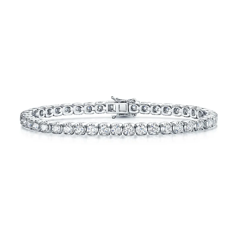 Fashionable Cuff Bracelets-Platinum Round Brilliant Cut Diamond 6.00ct Tennis Bracelet