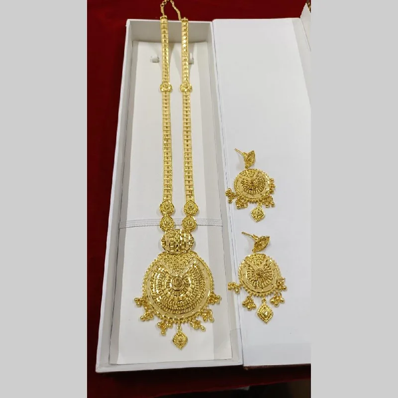 Gold Rope Necklace-Pari Art Jewellery Forming Long Necklace Set