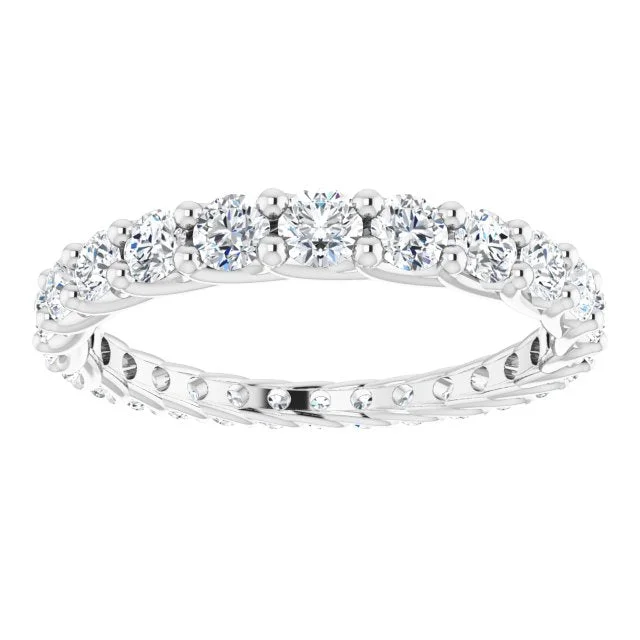 Birthstone Ring for Mom-1.35 ct. Round Diamond Eternity Band Graduating Diamond Ring