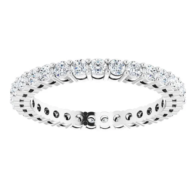 Gold and Silver Ring-0.93 ct. Shared Prong Round Diamond Eternity Band