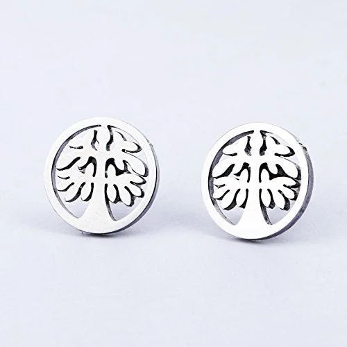 Elegant Sapphire Earrings-Sexy Sparkles Tree stainless steel stud earrings for women girls