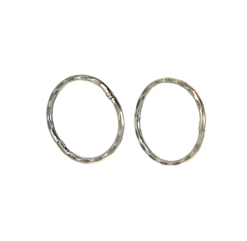 Small Silver Stud Earrings-Hinged Hoop Earrings 14mm  Silver