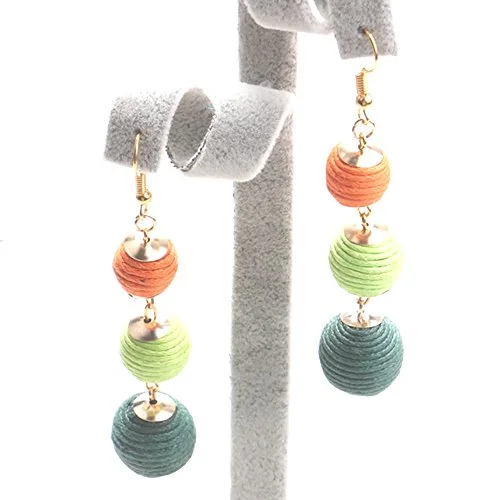 Simple Stud Earrings-SEXY SPARKLES Sexy Sparkles Bon Bon Thread Ball Dangle Earrings Lantern Ball Fashion Earrings