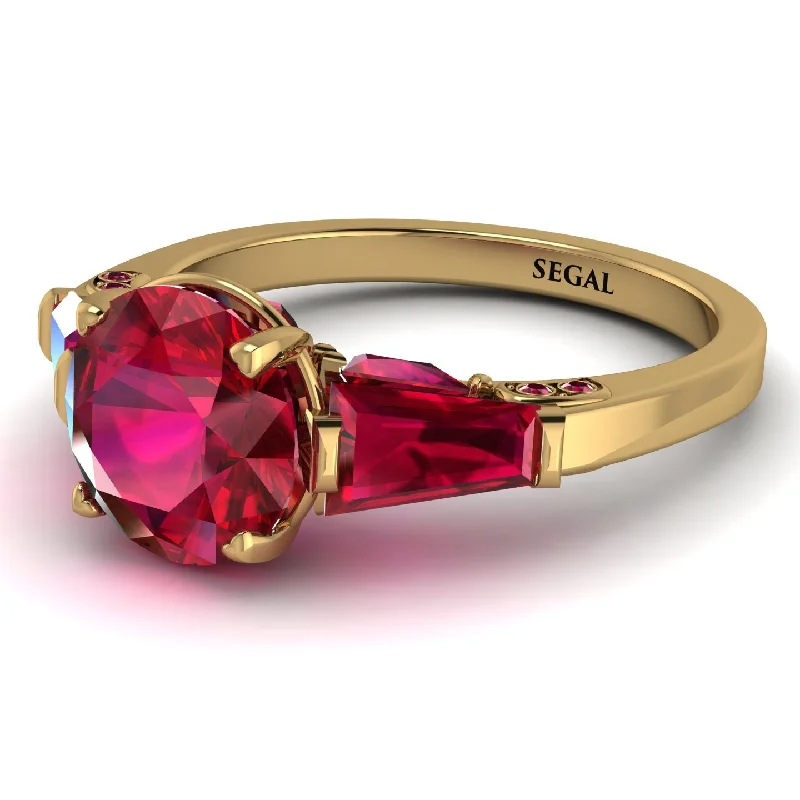 Rose Gold Stackable Ring-Glamorous Custom Ruby Ring - Harley No. 55