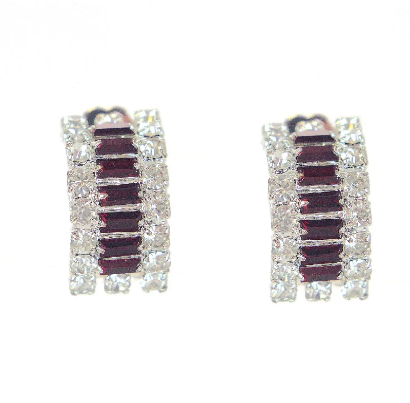 Elegant Gemstone Earrings-Ruby Clip Earrings