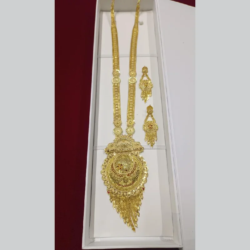 Gold Coin Necklace-Pari Art Jewellery Forming Long Necklace Set