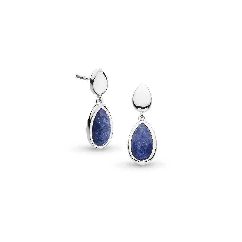 Hoop Earrings with Diamonds-Kit Heath Coast Pebble Lapis Lazuli Duo Stud Drop Earrings