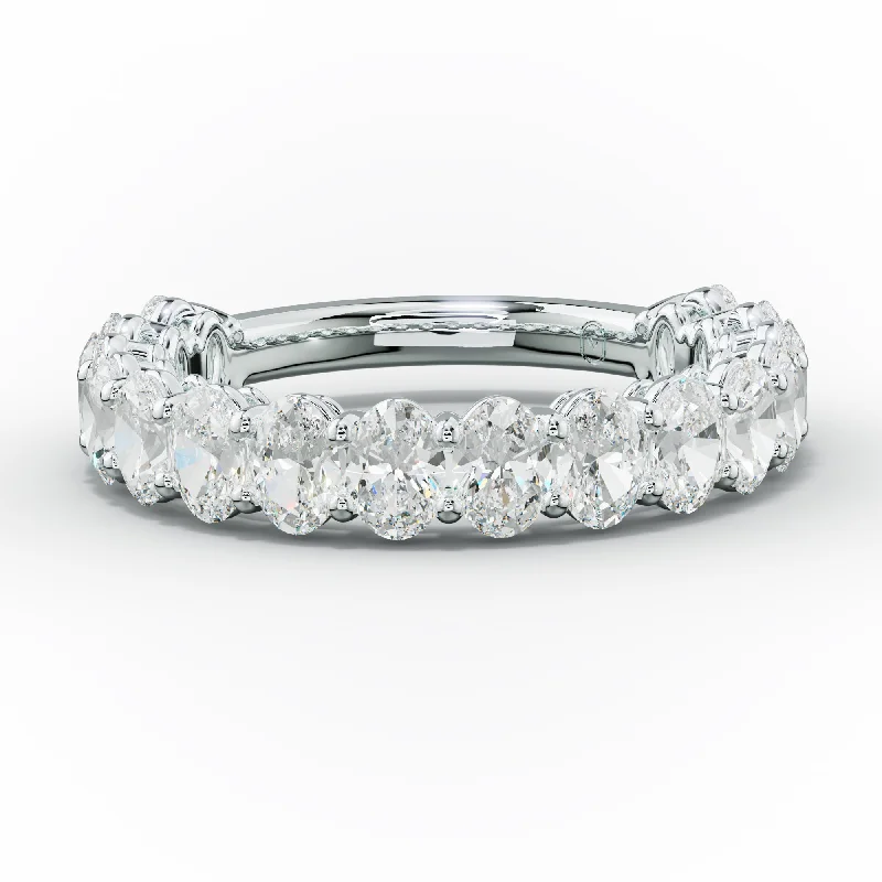 Handcrafted Diamond Ring-2.0 Carat Oval Diamond Anniversary Band