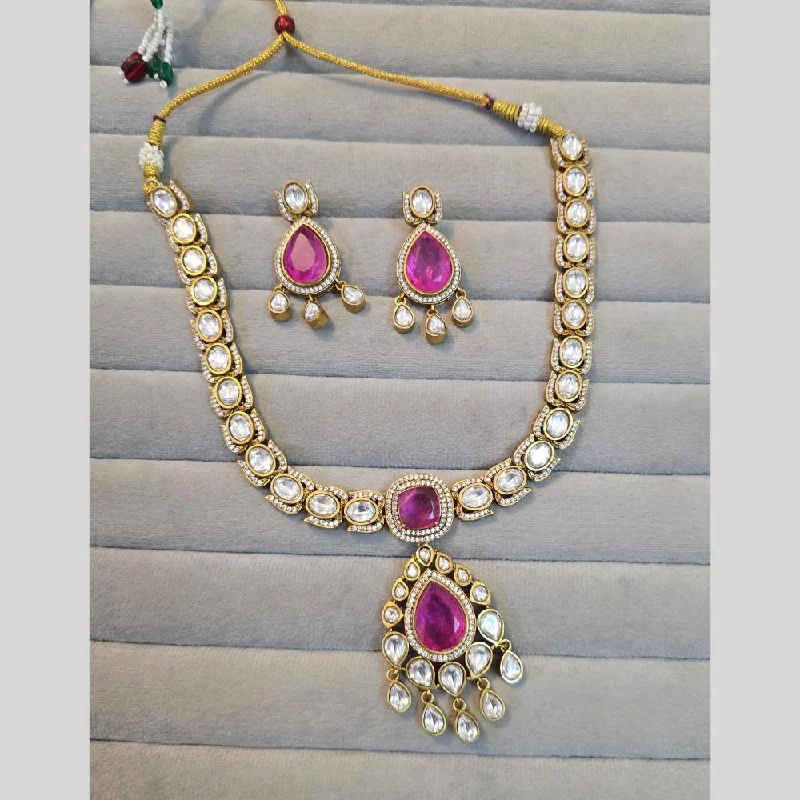 Luxury Diamond Necklace-JCM Gold Plated Crystal And Austrian Stone Necklace Set