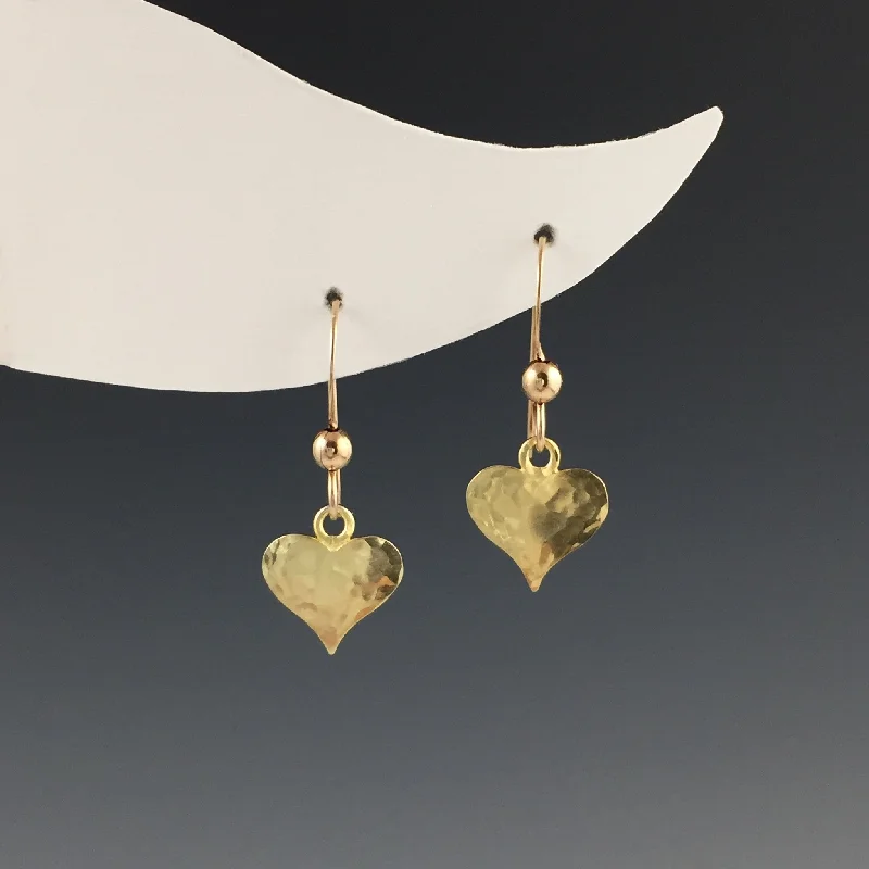 Cute Animal Earrings-Gold Heart Earrings