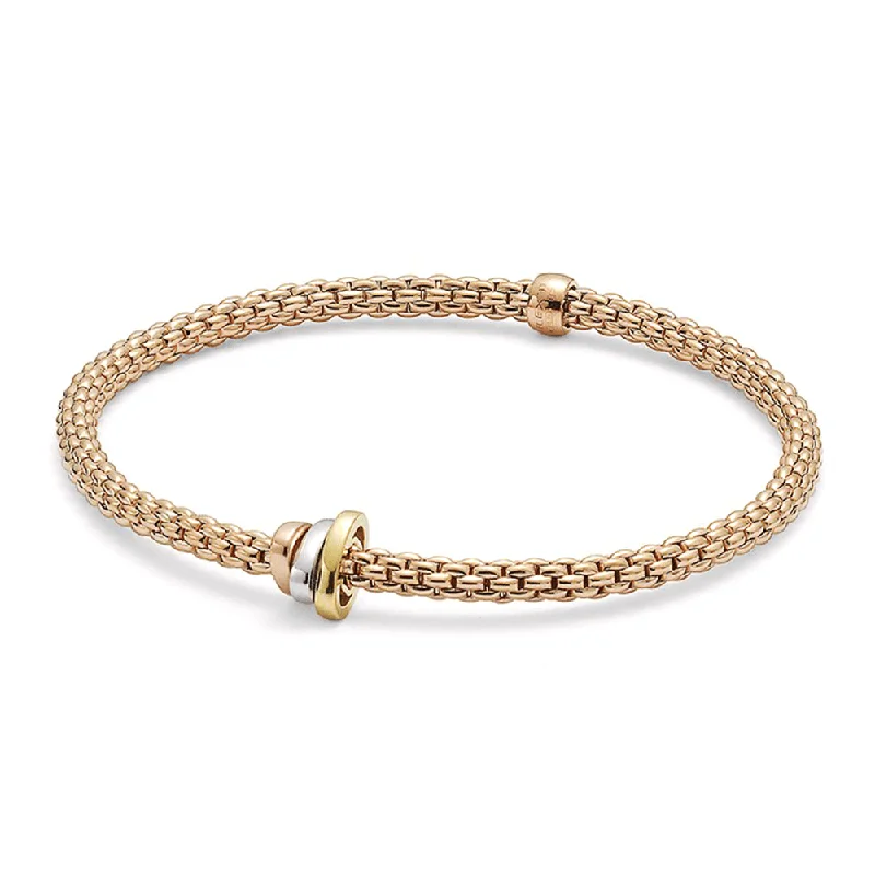 Tennis Bracelets with Rubies-Prima 18ct Rose Gold Bracelet With Multi-Tone Rondels