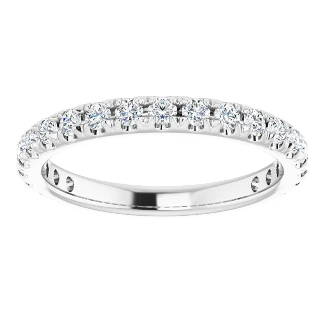 Modern Wedding Ring Set-0.62 ct. Round Cut Diamond Comfort Fit Wedding Band