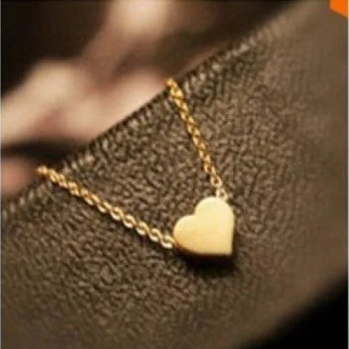 Gemstone Cluster Necklace-Tiny Heart Necklace Pendant Gold Plated Chain Love Gifts Women MN105 Magi Jewelry