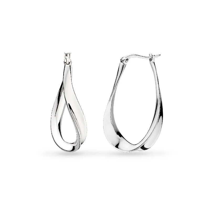 Fashionable Hoop Earrings-Kit Heath Silver Serenity Grande Hoop Drop Earrings