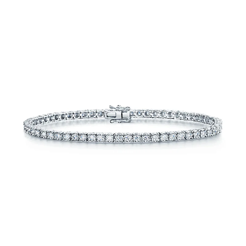 Crystal Bracelets for Women-18ct White Gold Round Brilliant Cut Diamond Tennis Bracelet