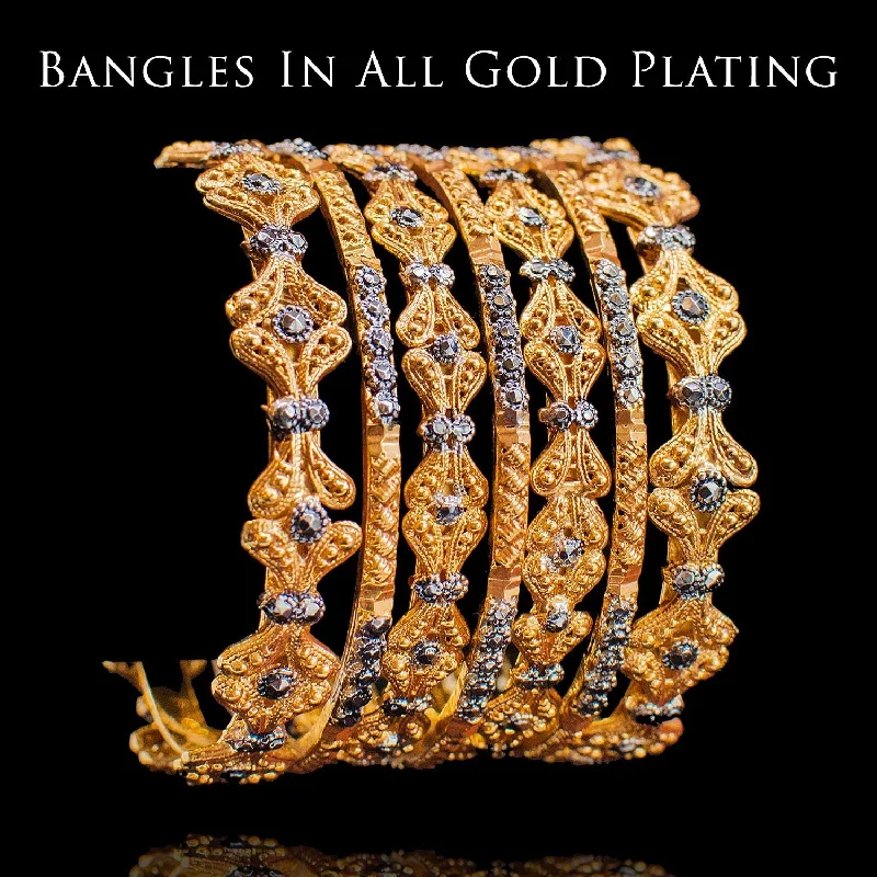 Modern Diamond Bangles-Aya bangles - gold