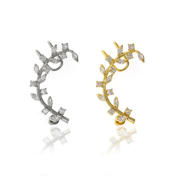 Double Drop Earrings-Olympus Ear Cuff