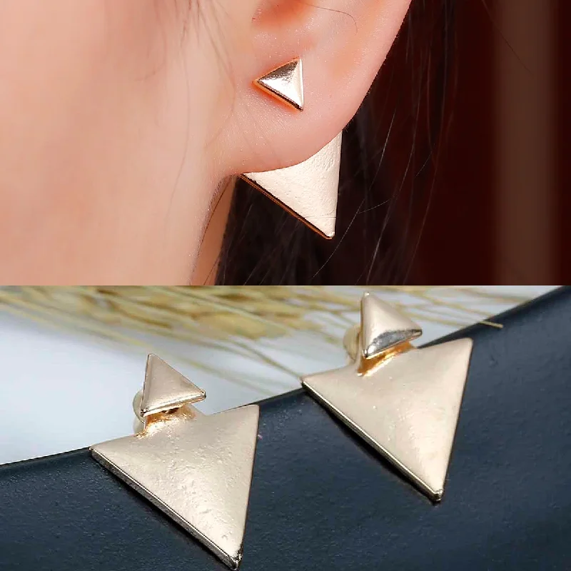 Classic Stud Earrings-Sexy Sparkles Ear Jacket Stud Earrings Back Ear Cuffs Stud Earring