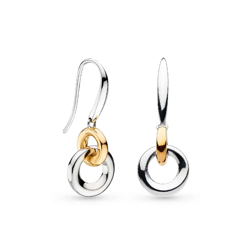 Nature-Inspired Gold Earrings-Kit Heath Silver Golden Bevel Cirque Link Drop Earrings