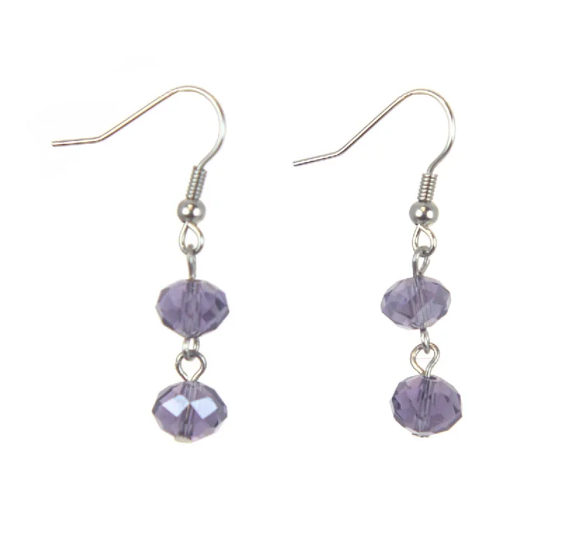 Trendy Pearl Earrings-Love Match Earrings - Drop Purple