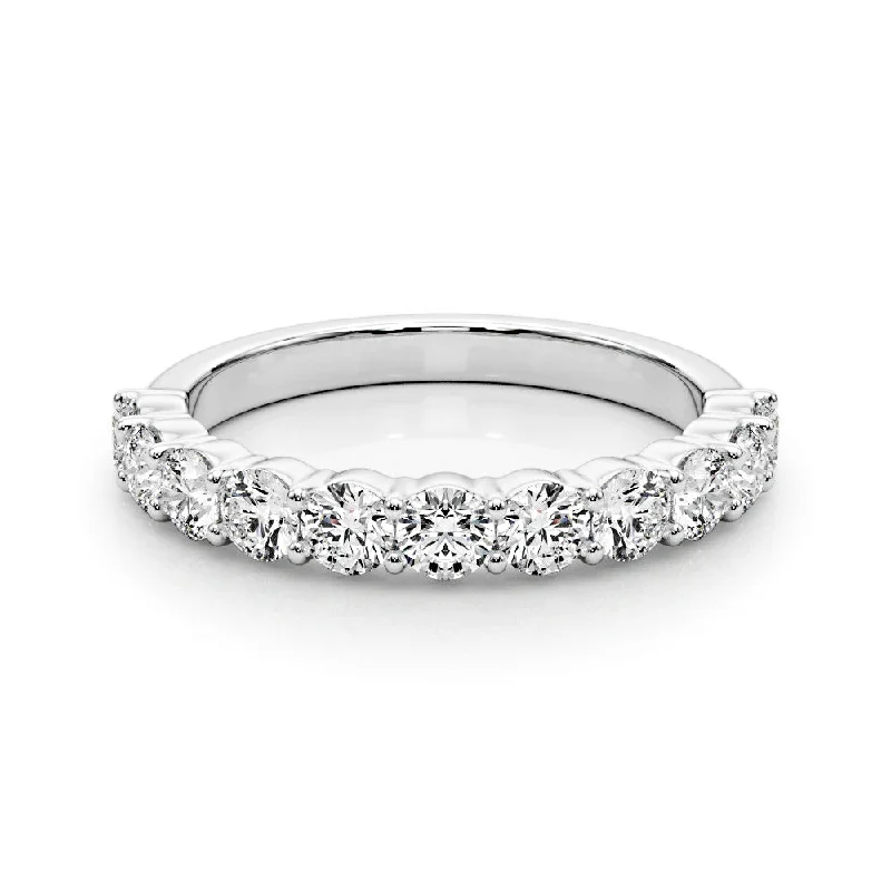 Luxury Diamond Ring-1.00 ctw. Classic Shared Prong Half Way Round Diamond Wedding Ring