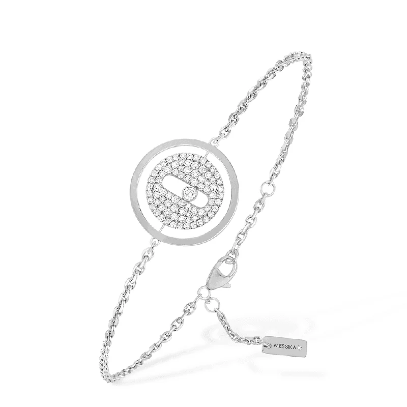 Personalized Diamond Bracelets-18ct White Gold Lucky Move Pave Diamond Bracelet