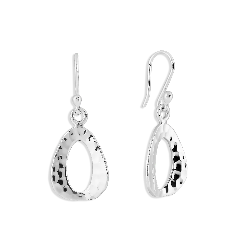 Elegant Statement Earrings-Sterling Silver Cut Out Triangle Earrings